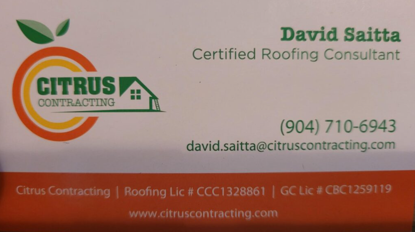 David Saitta — Certified Roofing Consultant at Citrus Contracting, Roofing Lic CCC1328861, GC Lic CBC1259119