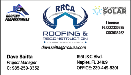 Dave Saitta — Project Manager at RRCA, Roofing & Reconstruction Contractors of America — Naples, FL