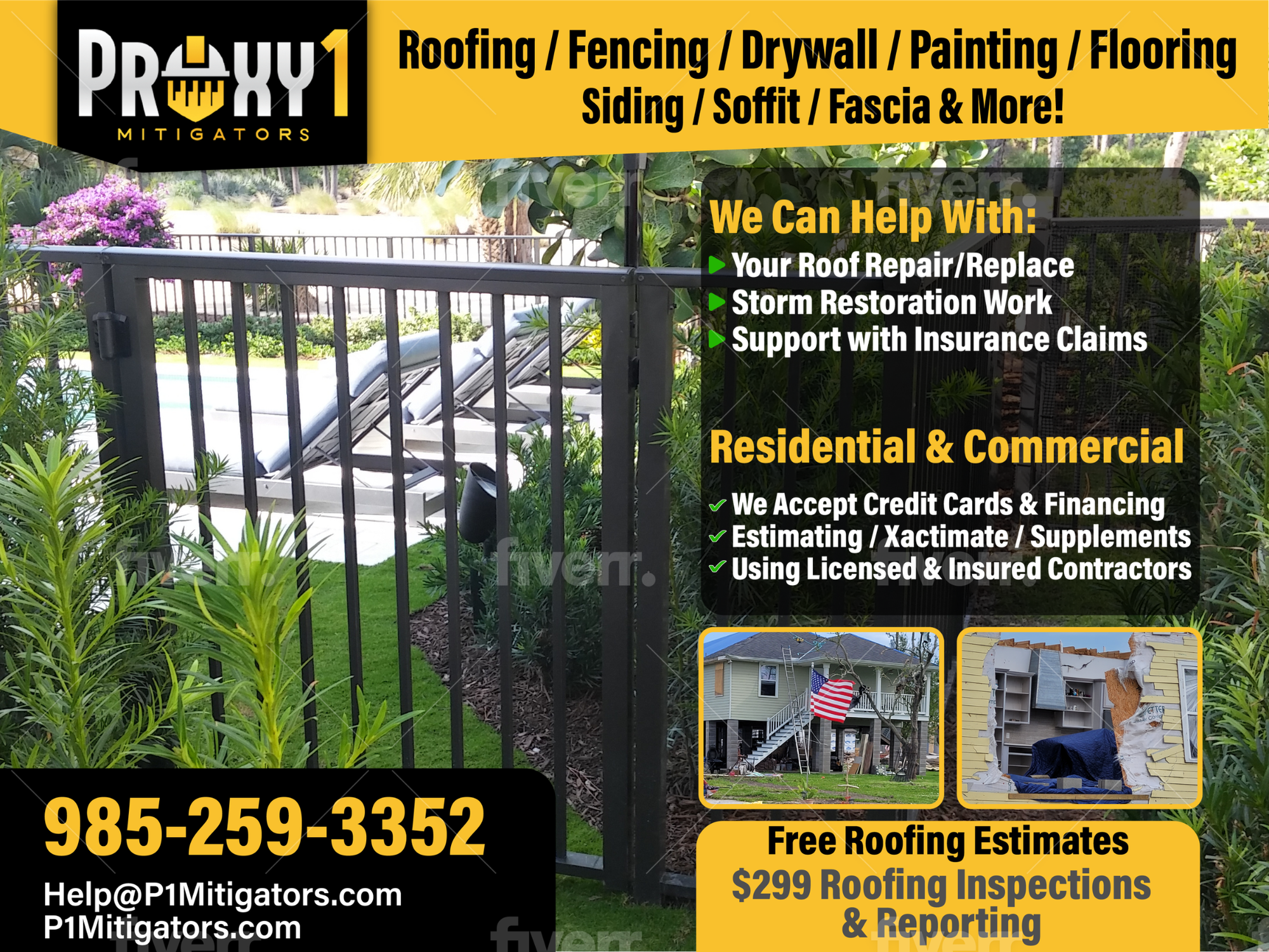 Aluminum fencing by P1Mitigators