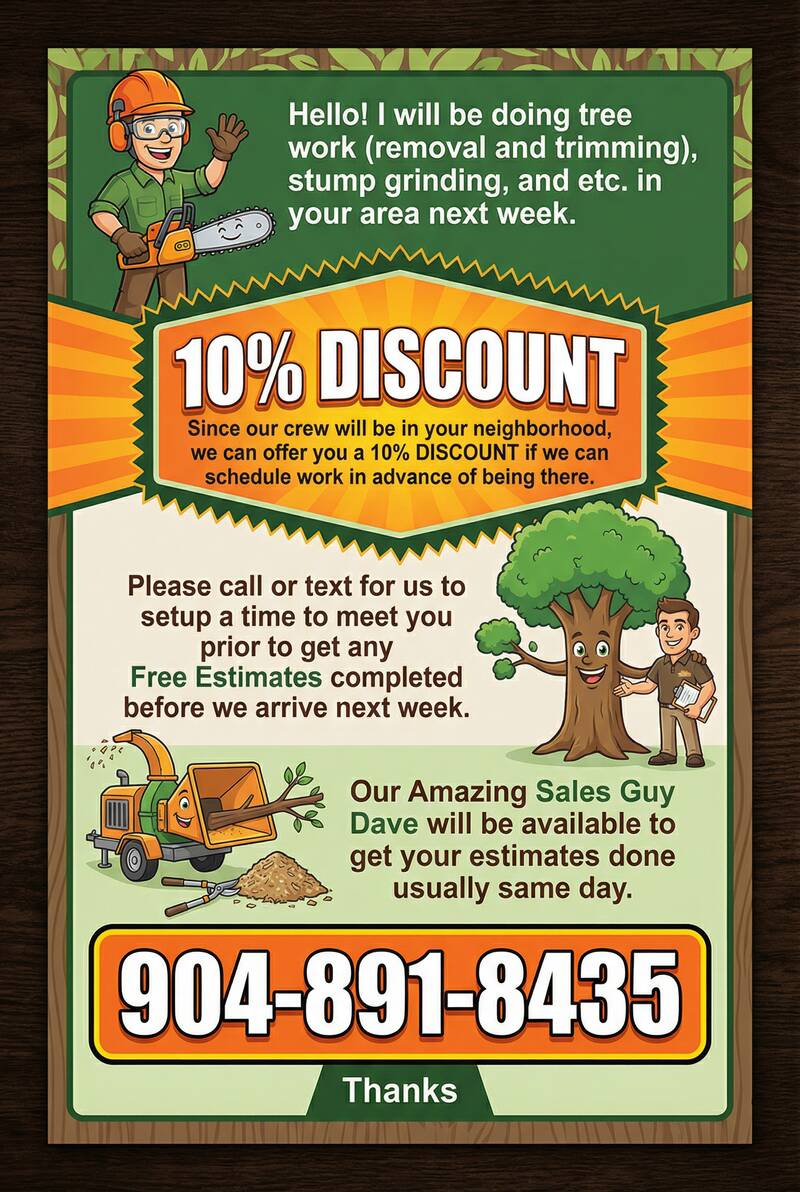 904Tree.com 10% Discount neighborhood flyer