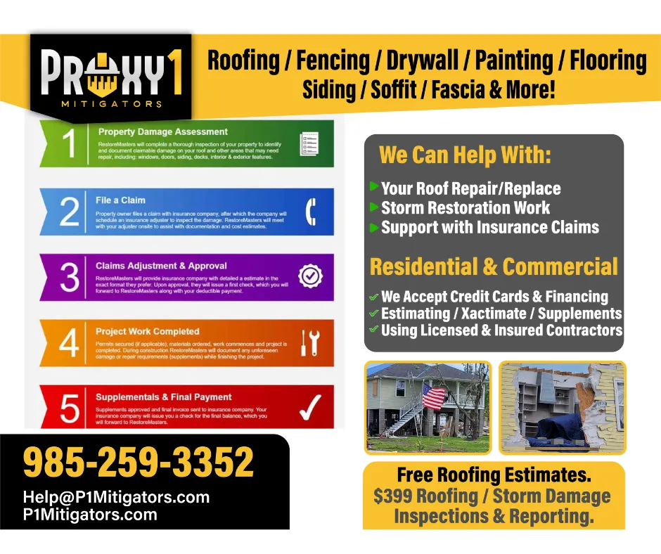 Insurance Claim Support services by P1Mitigators in Jacksonville FL