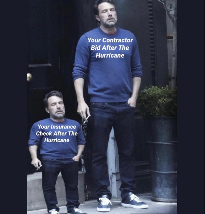 Your Contractor Bid After The Hurricane vs Your Insurance Check After The Hurricane