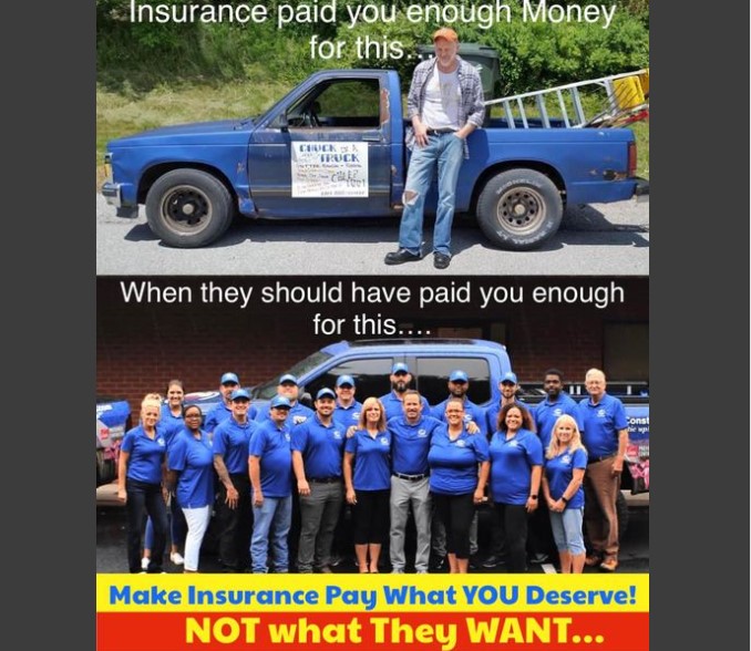Insurance paid you enough for this... when they should have paid you enough for this