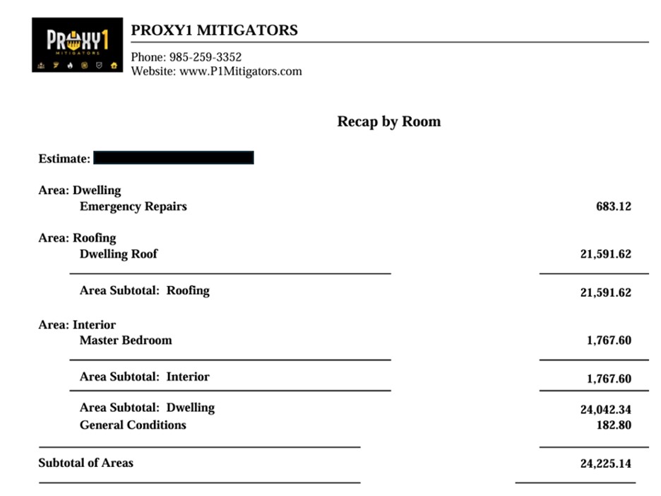 Building consultant reviewing a property scope and estimate in Jacksonville, FL