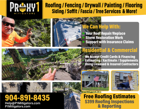 Debris Hauling & Cleanup services by P1Mitigators in Jacksonville FL