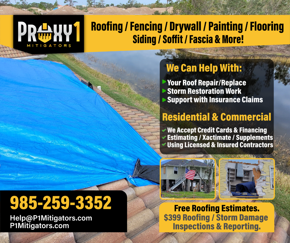 Emergency Tarping services by P1Mitigators in Jacksonville FL