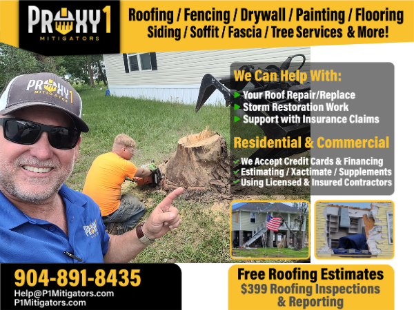 Hazardous Tree Removal services by P1Mitigators in Jacksonville FL